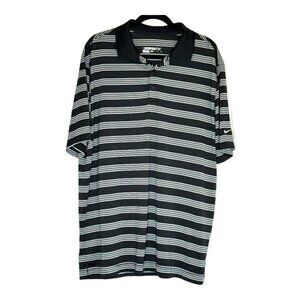 Nike Golf Polo Shirt Mens XL - Black & White Stripe